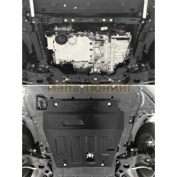 Защита картера + КПП + комплект крепежа AutoMax Сталь для Geely Atlas Pro;2021-;1 5 HEV;4WD;РКПП;Geely Azkarra;2019-2023;1 5 HEV;4WD;РКПП;Belgee X70