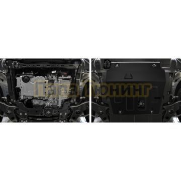 Защита картера + КПП + комплект крепежа Rival Сталь для Geely Atlas Pro;2021-;1 5 HEV;4WD;РКПП;Geely Azkarra;2019-;1 5 HEV;4WD;РКПП;Belgee X70;2024-;1 5 HEV;4WD;РКПП