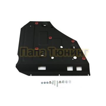 Защита передней кромки АКБ + комплект крепежа АвтоБРОНЯ Сталь для Voyah Free гибрид АКПП полный 2023-