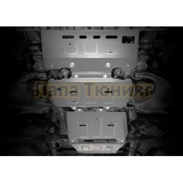 Защита переднего стабилизатора + Защита переднего дифференциала +Защита КПП+Защита РК +Защита бака + комплект крепежа Rival Алюминий для Changan Hunter