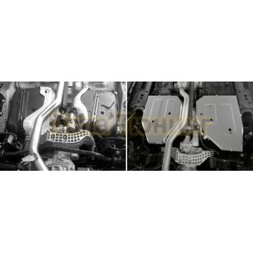 Защита топливного бака + комплект крепежа Rival Алюминий для Exeed LX 2023- V - 1.6T Робот 4WD.