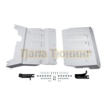 Защита переднего электродвигателя + комплект крепежа Rival Алюминий 3мм для Hongqi E-HS 9 (2022-) electro полный.