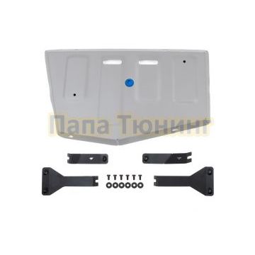 Защита топливного бака + комплект крепежа RIVAL Алюминий для JAC JS4 1 5 АКПП FWD 2022- Москвич 3 1.5 АКПП FWD 2022-