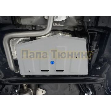 Защита топливного бака + комплект крепежа RIVAL Алюминий для JAC JS4 1 5 АКПП FWD 2022- Москвич 3 1.5 АКПП FWD 2022-