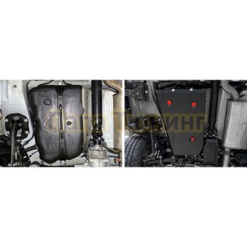 Защита топливного бака + комплект крепежа АвтоБРОНЯ Сталь для EXEED VX;2021-2024;2 0;4WD;РКПП
