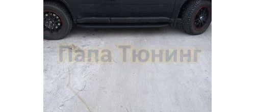 Пороги алюминиевые Rival Black для Nissan X-Trail T31