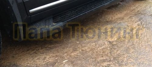 Пороги алюминиевые Rival Black Start для Geely Atlas 2018-2019