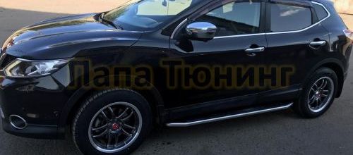 Пороги алюминиевые Rival Premium для Nissan Qashqai