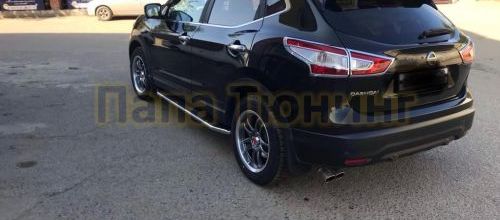 Пороги алюминиевые Rival Premium для Nissan Qashqai