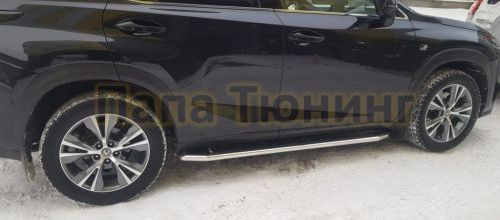 Пороги алюминиевые Rival Premium для Lexus NX-200