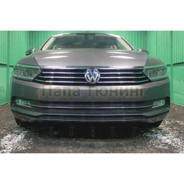Защита радиатора Volkswagen Passat B8 1.8 / 2.0 2014- (3 части) black