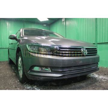 Защита радиатора Volkswagen Passat B8 1.8 / 2.0 2014- (3 части) black