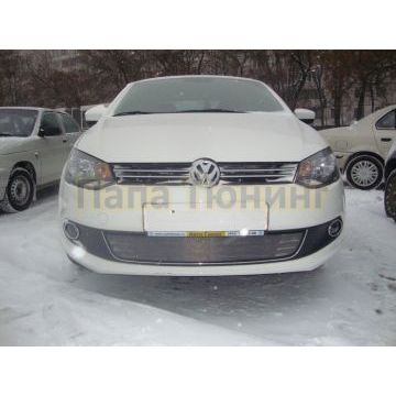 Защита радиатора Volkswagen Polo седан 2010-2014 black