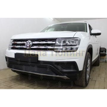 Защита радиатора Volkswagen Teramont 2017- black низ