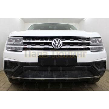 Защита радиатора Volkswagen Teramont 2017- black низ