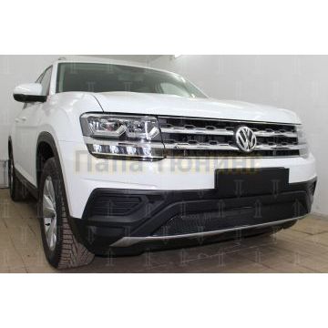 Защита радиатора Volkswagen Teramont 2017- black низ