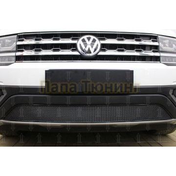 Защита радиатора Volkswagen Teramont 2017- black низ