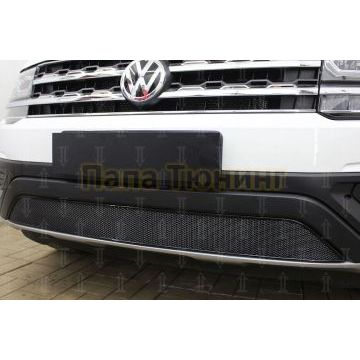 Защита радиатора Volkswagen Teramont 2017- black низ
