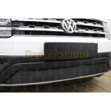 Защита радиатора Volkswagen Teramont 2017- black низ