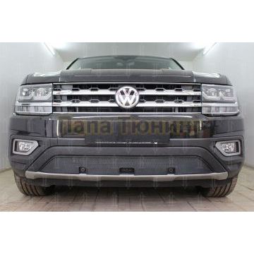 Защита радиатора Volkswagen Teramont 2017- black низ с парктроником
