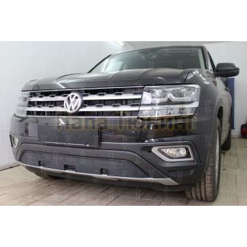 Защита радиатора Volkswagen Teramont 2017- black низ с парктроником