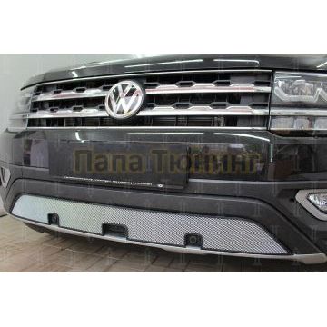 Защита радиатора Volkswagen Teramont 2017- chrome низ с парктроником
