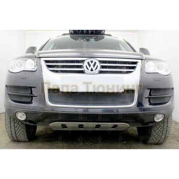 Защита радиатора Volkswagen Touareg I 2007-2010 боковая часть (4 части) black
