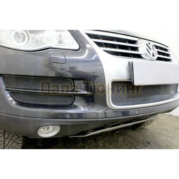 Защита радиатора Volkswagen Touareg I 2007-2010 боковая часть (4 части) black