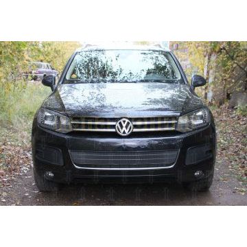Защита радиатора Volkswagen Touareg II 2010-2014 центральная black