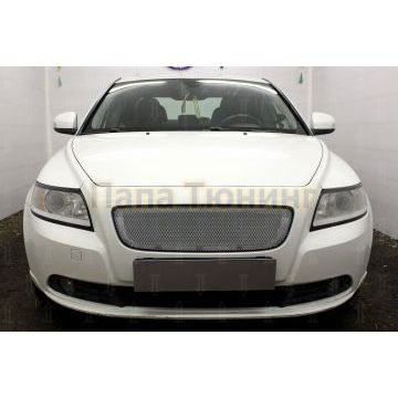 Защита радиатора Volvo S40 II (рестайлинг) 2007-2012 3D chrome верх (устанавливается вместо штатной)