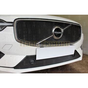 Защита радиатора Volvo XC60 2017- (Momentum) (2 части) black верх