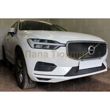 Защита радиатора Volvo XC60 2017- (Momentum) (2 части) black верх