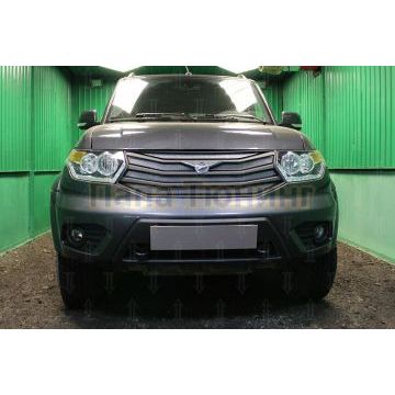 Защита радиатора УАЗ Патриот (рестайлинг 2) 2014-2016 (5 частeй) chrome