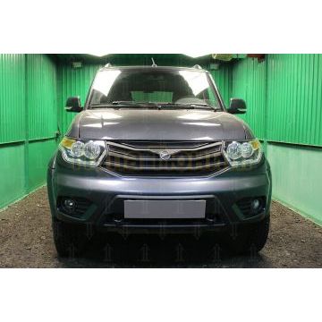 Защита радиатора УАЗ Патриот (рестайлинг 2) 2014-2016 (5 частей) black