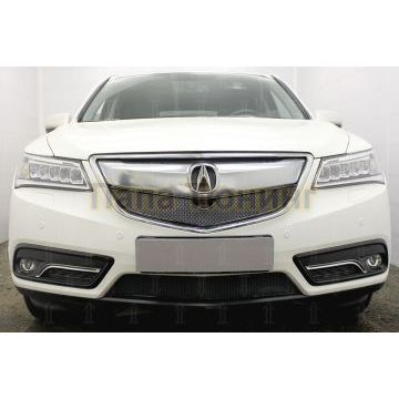 Защита радиатора Acura MDX III 2014- black низ PREMIUM