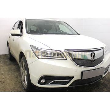 Защита радиатора Acura MDX III 2014- black низ PREMIUM