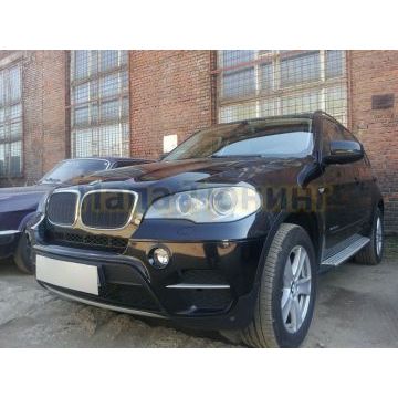 Защита радиатора BMW X5 E70 2006-2013 / BMW X6 2008-2014- (3D) black PREMIUM
