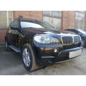 Защита радиатора BMW X5 E70 2006-2013 / BMW X6 2008-2014- (3D) black PREMIUM