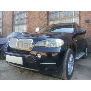 Защита радиатора BMW X5 E70 2006-2013 / BMW X6 2008-2014- (3D) chrome PREMIUM