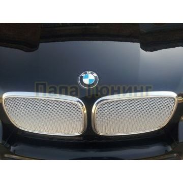 Защита радиатора BMW X5 E70 2006-2013 / BMW X6 2008-2014- (3D) chrome PREMIUM