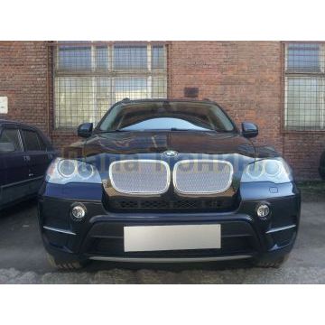 Защита радиатора BMW X5 E70 2006-2013 / BMW X6 2008-2014- (3D) chrome PREMIUM