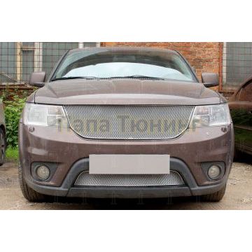Защита радиатора Fiat Freemont 2013- chrome верх PREMIUM (устанавливается вместо штатной)