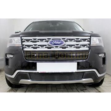 Защита радиатора Ford Explorer 2018- black низ PREMIUM