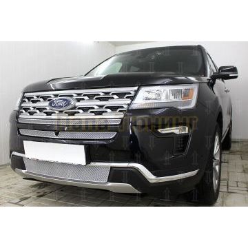 Защита радиатора Ford Explorer 2018- chrome низ PREMIUM