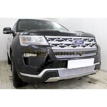 Защита радиатора Ford Explorer 2018- chrome низ PREMIUM