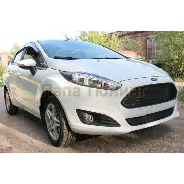 Защита радиатора Ford Fiesta MK6 (рестайлинг) 2015- black низ PREMIUM