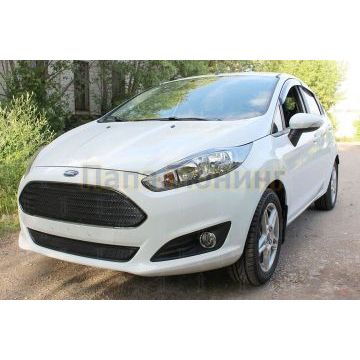 Защита радиатора Ford Fiesta MK6 (рестайлинг) 2015- black низ PREMIUM