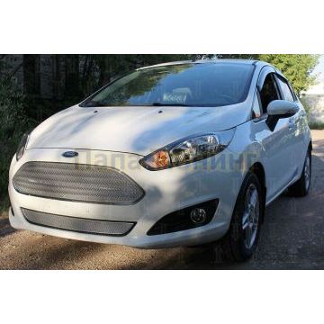Защита радиатора Ford Fiesta MK6 (рестайлинг) 2015- chrome низ PREMIUM
