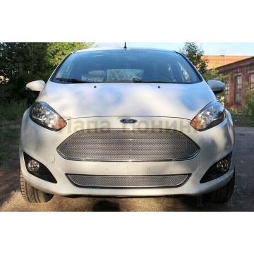 Защита радиатора Ford Fiesta MK6 (рестайлинг) 2015- chrome низ PREMIUM