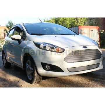 Защита радиатора Ford Fiesta MK6 (рестайлинг) 2015- chrome низ PREMIUM